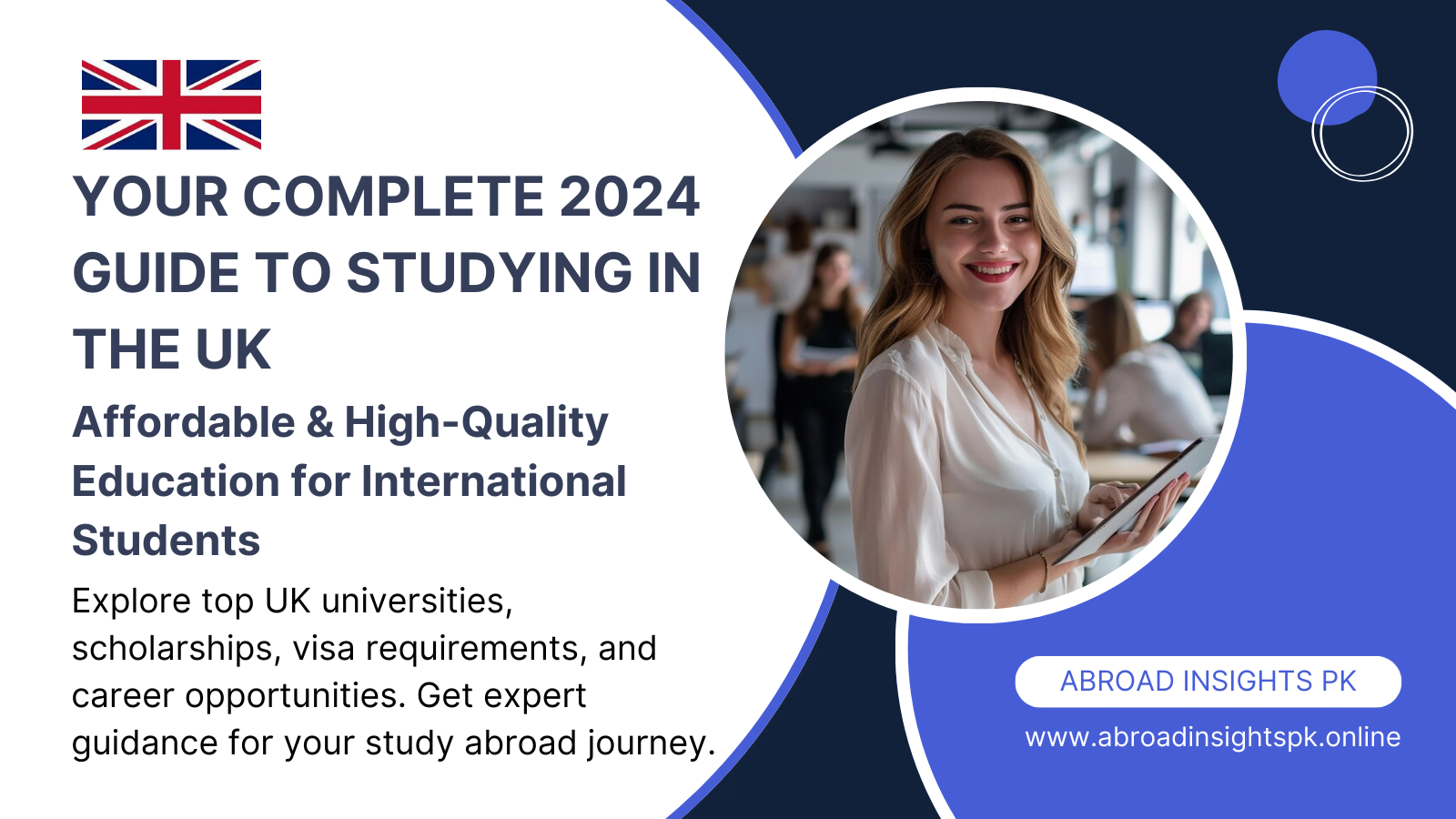 An image promoting a guide for international students interested in studying abroad in 2024.